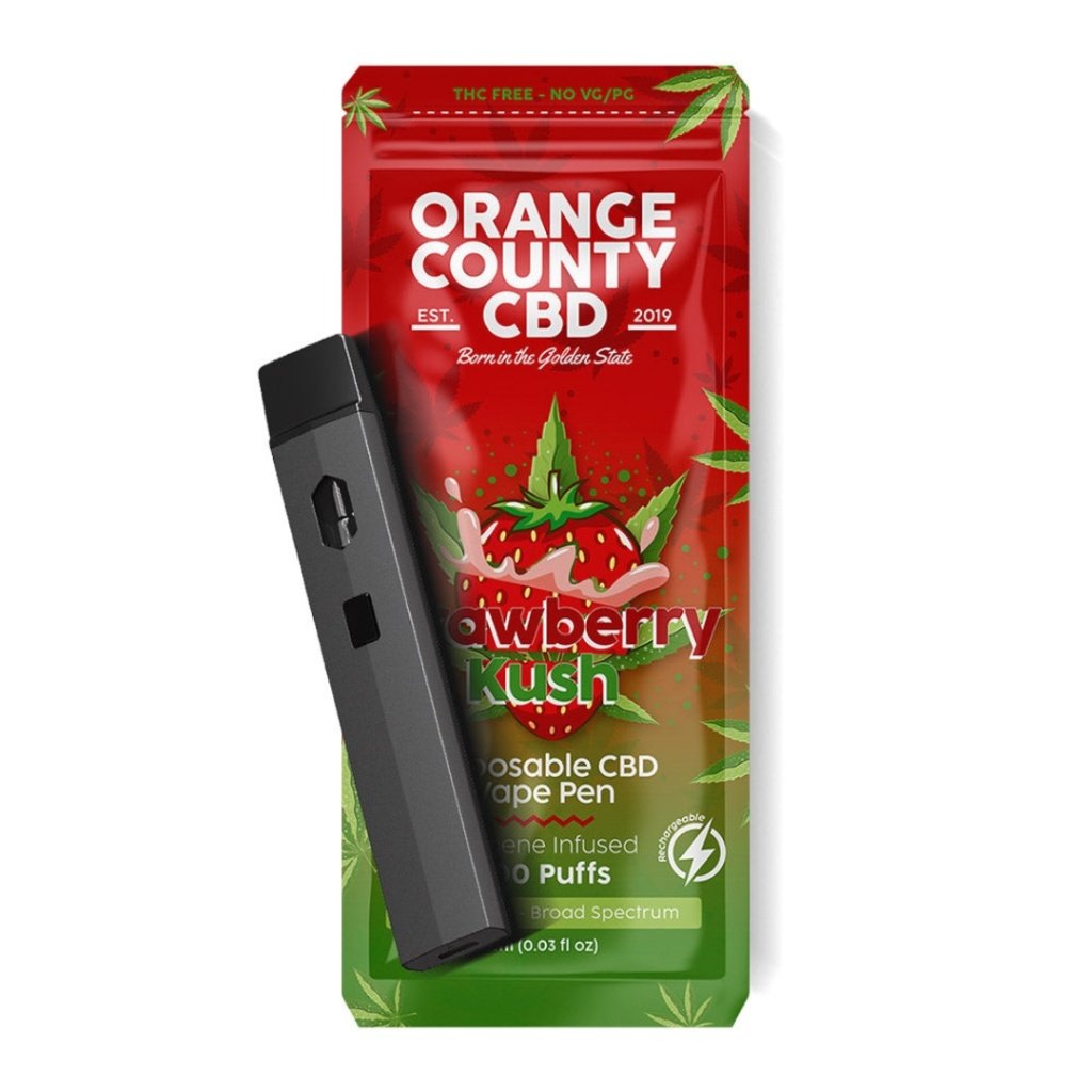 Orange county Strawberry Kush jednokratna električna pušilica sa 700 udisaja, 600mg cbd-a, 1ml