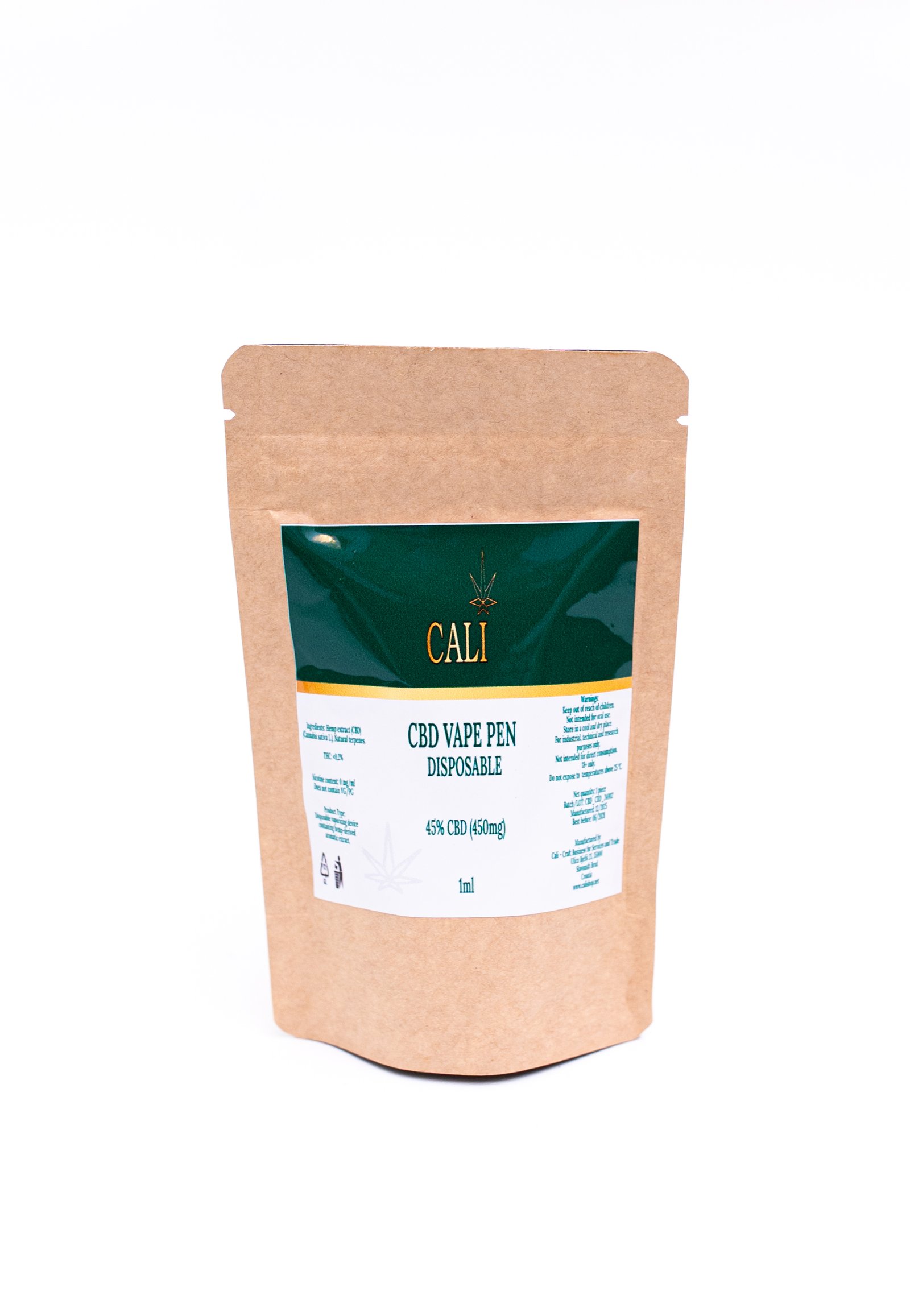 Cali CBD Disposable Vape 450mg (1ml) – Up to 700 Puffs