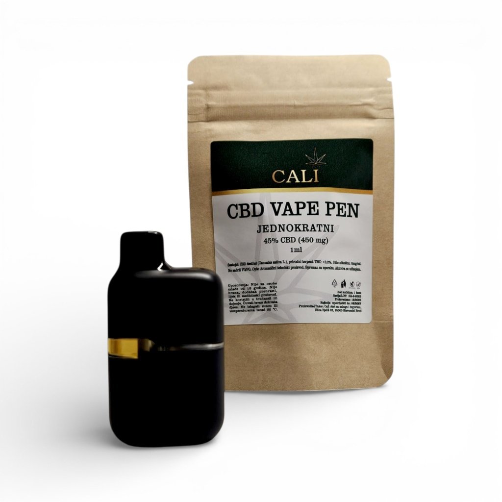 Cali CBD Vape – jednokratna električna pušilica sa 700 udisaja, 450mg CBD-a, 1ml